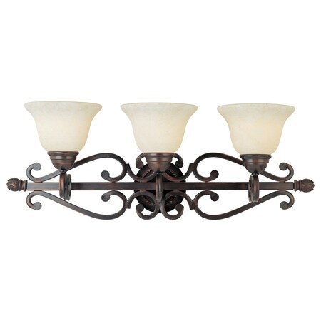 Maxim Three Light Oil Rubbed Bronze Frosted Ivory Glass Vanity 12213FIOI